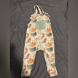 Kids Bamboo Animal Print Adjustable Overalls